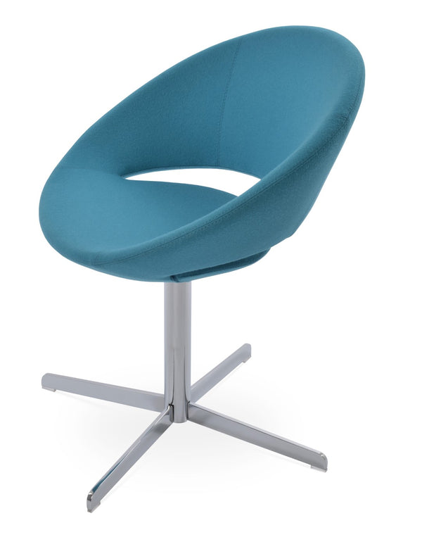 Soho Concept Crescent 4 Star Swivel Chair - Stylish Dining Comfort In Premium Fabrics With 10-year Guarantee! Chrome,Turquoise  Soho-concept-dining-chair-01837