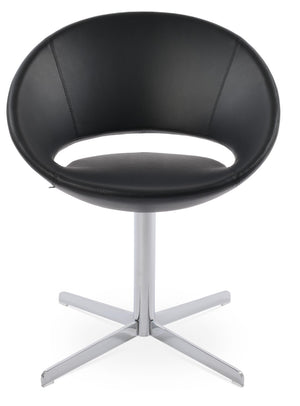 Soho Concept Crescent 4 Star Swivel Chair - Stylish Dining Comfort In Premium Fabrics With 10-year Guarantee! Chrome,Black  Soho-concept-dining-chair-01839