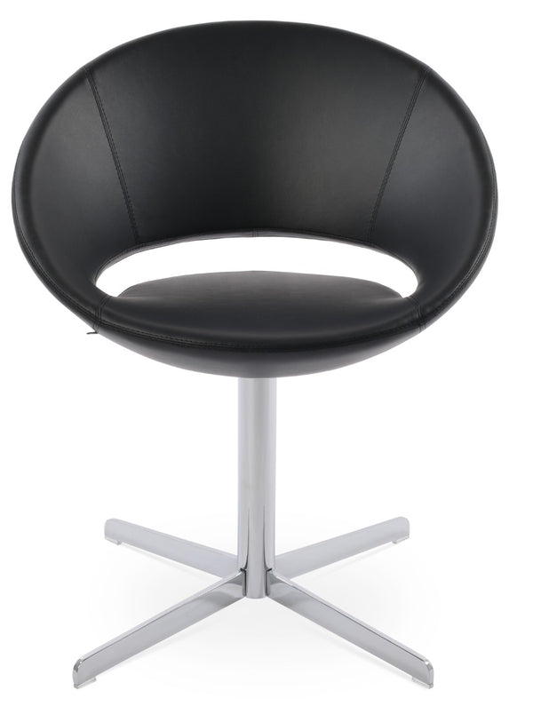 Soho Concept Crescent 4 Star Swivel Chair - Stylish Dining Comfort In Premium Fabrics With 10-year Guarantee! Chrome,Black  Soho-concept-dining-chair-01839