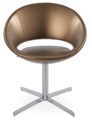 Soho Concept Crescent 4 Star Swivel Chair - Stylish Dining Comfort In Premium Fabrics With 10-year Guarantee! Chrome,Gold  Soho-concept-dining-chair-01841