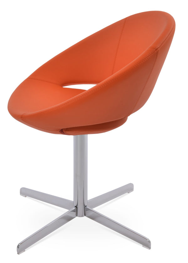 Soho Concept Crescent 4 Star Swivel Chair - Stylish Dining Comfort In Premium Fabrics With 10-year Guarantee! Chrome,Orange  Soho-concept-dining-chair-01842