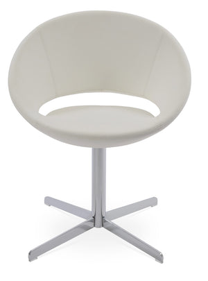 Soho Concept Crescent 4 Star Swivel Chair - Stylish Ergonomic Dining Chair In Wool Or Boucle With 10-year Warranty Chrome,White  Soho-concept-dining-chair-01845