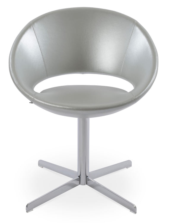 Soho Concept Crescent 4 Star Swivel Chair - Stylish Dining Comfort In Premium Fabrics With 10-year Guarantee! Chrome,Silver  Soho-concept-dining-chair-01844