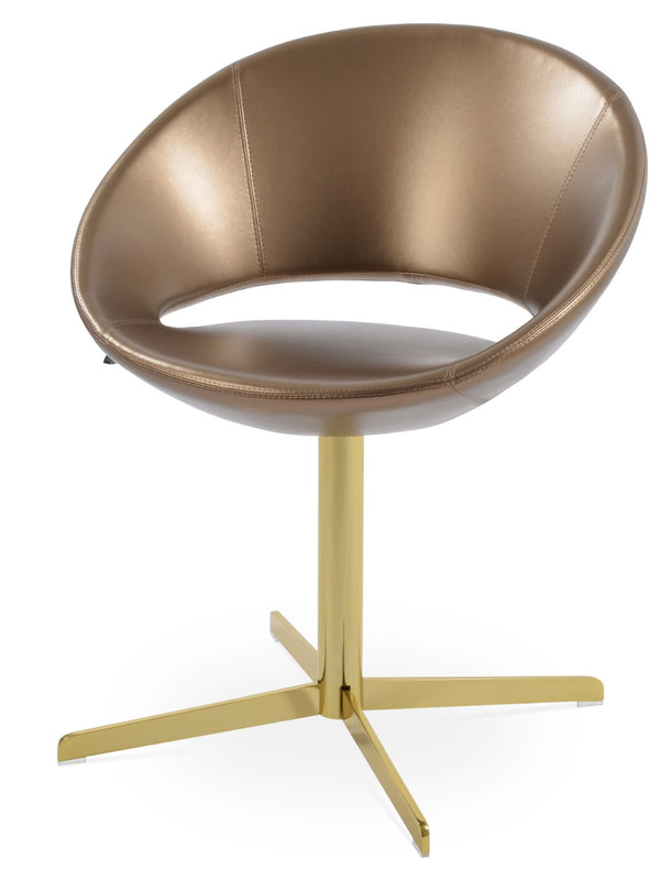 Soho Concept Crescent 4 Star Swivel Chair - Stylish Dining Comfort In Premium Fabrics With 10-year Guarantee! Gold  Soho-concept-dining-chair-01847