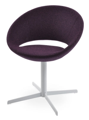 Soho Concept Crescent 4 Star Swivel Chair - Stylish Dining Comfort In Premium Fabrics With 10-year Guarantee! White  Soho-concept-dining-chair-01850