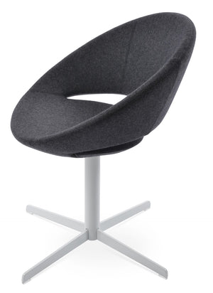 Soho Concept Crescent 4 Star Swivel Chair - Stylish Dining Comfort In Premium Fabrics With 10-year Guarantee! White,Dark Grey  Soho-concept-dining-chair-01853