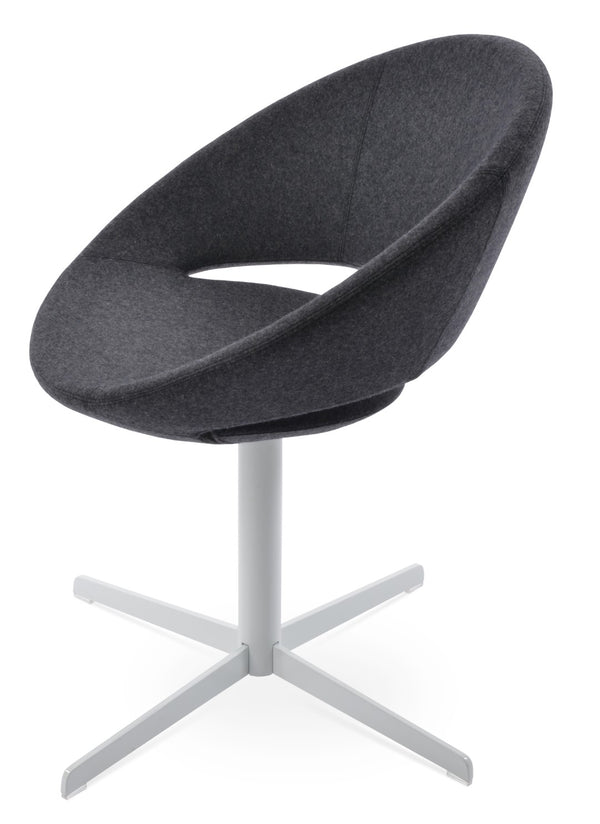 Soho Concept Crescent 4 Star Swivel Chair - Stylish Dining Comfort In Premium Fabrics With 10-year Guarantee! White,Dark Grey  Soho-concept-dining-chair-01853