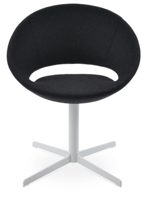 Soho Concept Crescent 4 Star Swivel Chair - Stylish Ergonomic Dining Chair In Wool Or Boucle With 10-year Warranty White  Soho-concept-dining-chair-01855