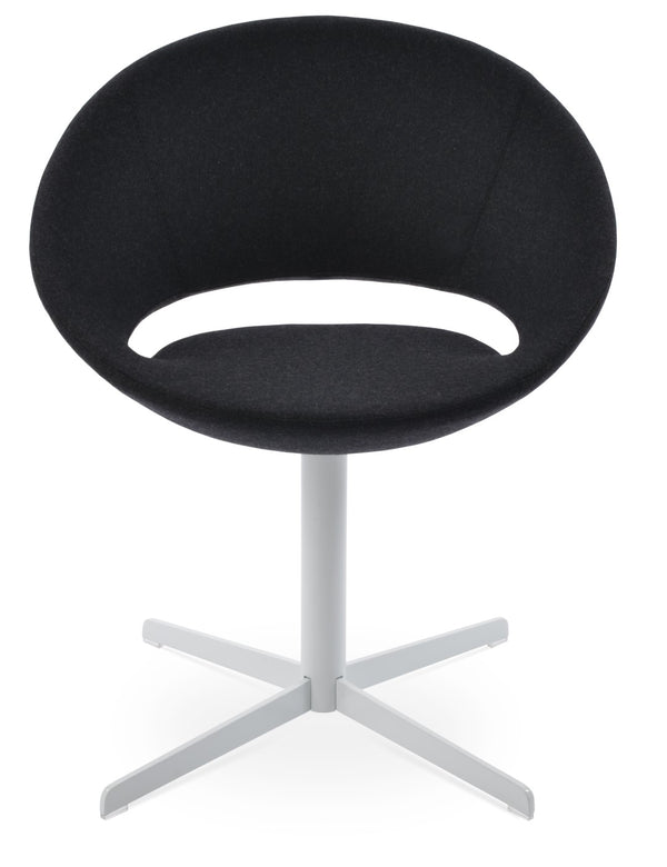 Soho Concept Crescent 4 Star Swivel Chair - Stylish Ergonomic Dining Chair In Wool Or Boucle With 10-year Warranty White  Soho-concept-dining-chair-01855