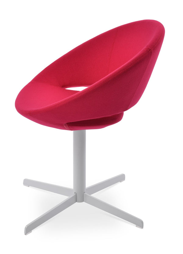 Soho Concept Crescent 4 Star Swivel Chair - Stylish Ergonomic Dining Chair In Wool Or Boucle With 10-year Warranty White,Pink  Soho-concept-dining-chair-01856