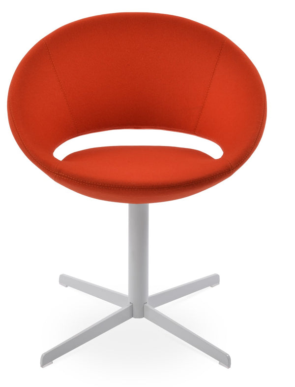 Soho Concept Crescent 4 Star Swivel Chair - Stylish Dining Comfort In Premium Fabrics With 10-year Guarantee! White,Orange  Soho-concept-dining-chair-01851