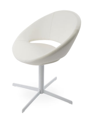 Soho Concept Crescent 4 Star Swivel Chair - Stylish Dining Comfort In Premium Fabrics With 10-year Guarantee! White  Soho-concept-dining-chair-01860