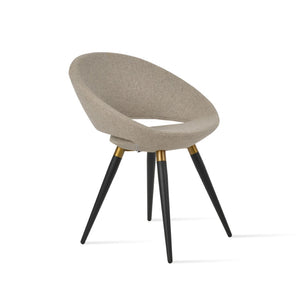 Soho Concept Crescent Ana Dining Chair – Stylish Camira Wool & Boucle Fabrics, Metal Finishes, 10-year Guarantee Black,Brass,Beige  Soho-concept-dining-chair-01869