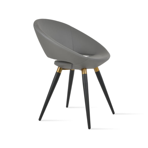 Soho Concept Crescent Ana Dining Chair - Elegant Metal Legs, Stylish Fabric Options & Robust 10-year Guarantee Black,Brass,Grey  Soho-concept-dining-chair-01865