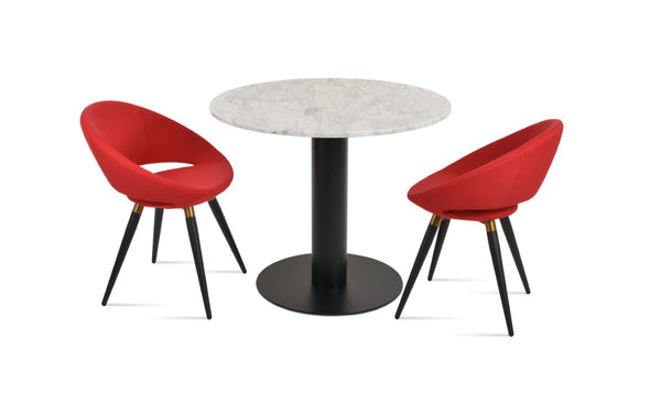 Soho Concept Crescent Ana Dining Chair - Stylish Wool Fabric With Metal Base Options & 10-year Guarantee (White Boucle) Red  Soho-concept-dining-chair-13925