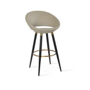 Soho Concept Crescent Ana Barstools & Counterstools - Elegant Camira Yoredale Fabric, 10-year Guarantee, Black & Brass Black,Brass  Soho-concept-dining-chair-11223