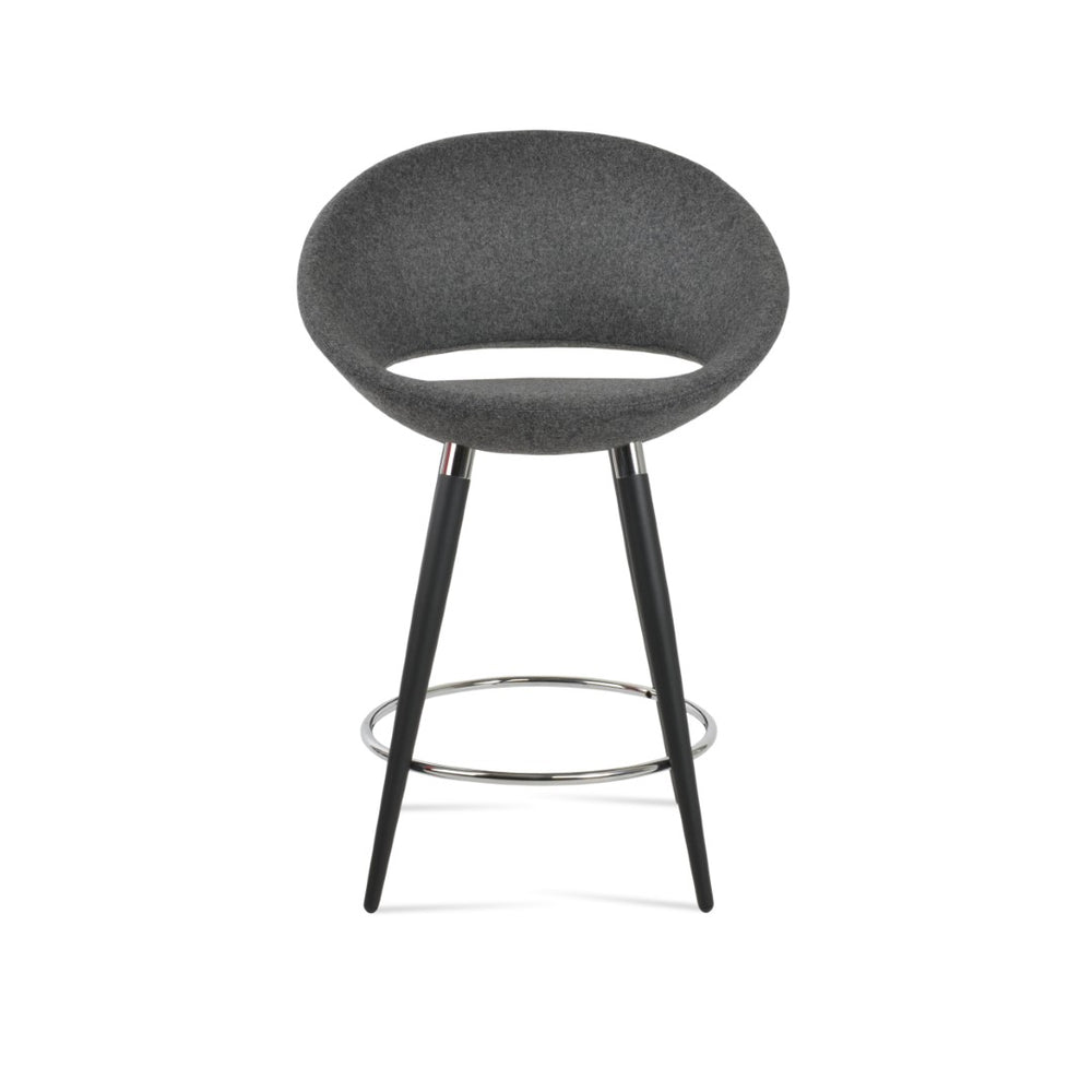 Soho Concept Crescent Ana Barstools & Counterstools - Durable Wool Fabric, Elegant Design, 10-year Guarantee Black,Chrome,Dark Grey  Soho-concept-dining-chair-11224
