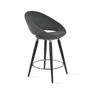 Soho Concept Crescent Ana Barstools & Counterstools - Durable Wool Fabric, Elegant Design, 10-year Guarantee Black,Chrome,Dark Grey  Soho-concept-dining-chair-07722