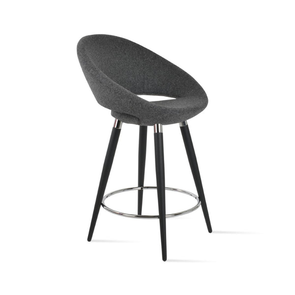 Soho Concept Crescent Ana Barstools & Counterstools - Durable Wool Fabric, Elegant Design, 10-year Guarantee Black,Chrome,Dark Grey  Soho-concept-dining-chair-07722