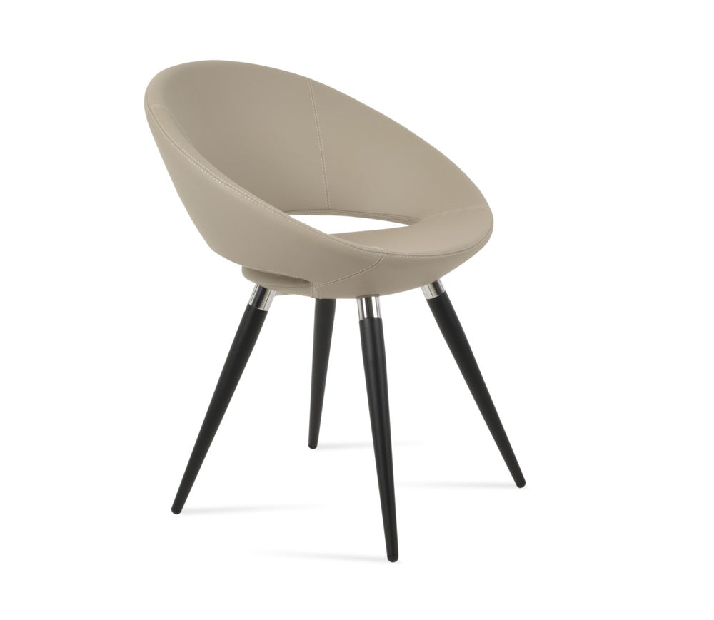Soho Concept Crescent Ana Dining Chair - Elegant Metal Legs, Stylish Fabric Options & Robust 10-year Guarantee Black,Chrome  Soho-concept-dining-chair-01888