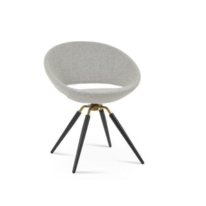 Soho Concept Crescent Carrot Swivel Chair - Contemporary Design, Premium Wool Upholstery, 10-year Warranty, Stylish! Silver,Black,Brass Swivel. Solid Metal Top Part Connected To Four Tubular Legs Soho-concept-dining-chair-01900