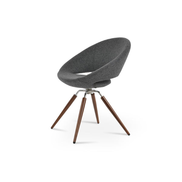 Soho Concept Crescent Carrot Swivel Chair - Contemporary Design, Premium Wool Upholstery, 10-year Warranty, Stylish! Dark Grey,Black,Brass Swivel. Solid Metal Top Part Connected To Four Tubular Legs Soho-concept-dining-chair-01899