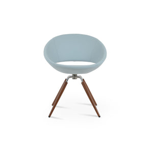 Soho Concept Crescent Carrot Swivel Chair - Modern Design, Durable Fabric Options, 10-year Guarantee, Stylish Colors Blue,Walnut Swivel. Solid Metal Top Part Connected To Four Tubular Legs Soho-concept-dining-chair-01895