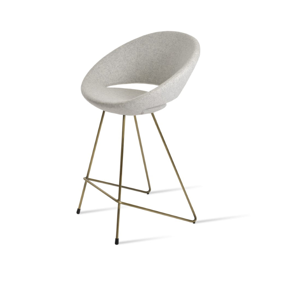 Soho Concept Crescent Cat-wire Stool Collection: Stylish Bar & Counter Seating In Luxurious Wool & Velvet Fabrics Bronze,Silver  Soho-concept-dining-chair-07724
