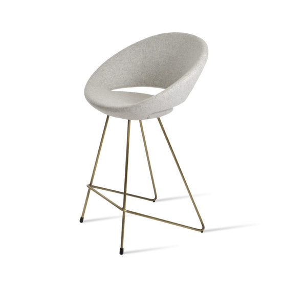 Soho Concept Crescent Cat-wire Stool Collection: Stylish Bar & Counter Seating In Luxurious Wool & Velvet Fabrics Bronze,Silver  Soho-concept-dining-chair-07724