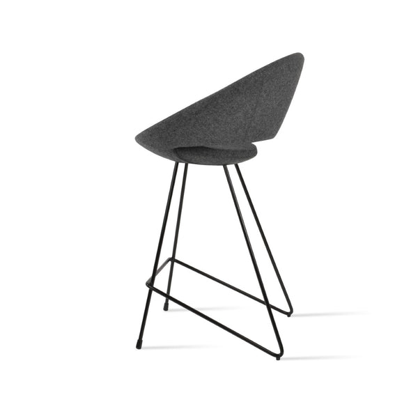 Soho Concept Crescent Cat-wire Barstools - Premium Camira Wool, Stylish Brass Frame, 10-year Guarantee, Modern Design Black,Dark Grey  Soho-concept-dining-chair-11234