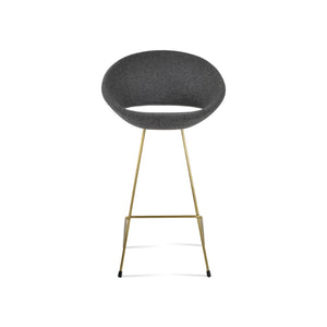 Soho Concept Crescent Cat-wire Barstools - Premium Camira Wool, Stylish Brass Frame, 10-year Guarantee, Modern Design Dark Grey,Brass  Soho-concept-dining-chair-07723
