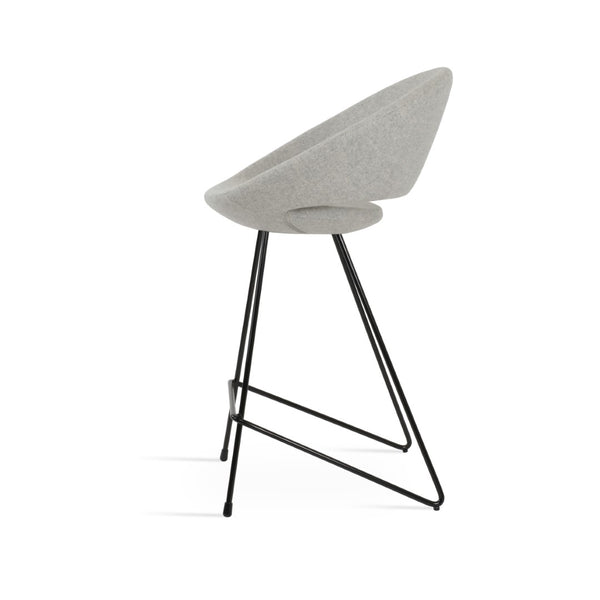 Soho Concept Crescent Cat-wire Barstools - Premium Camira Wool, Stylish Brass Frame, 10-year Guarantee, Modern Design Black,Silver  Soho-concept-dining-chair-11230
