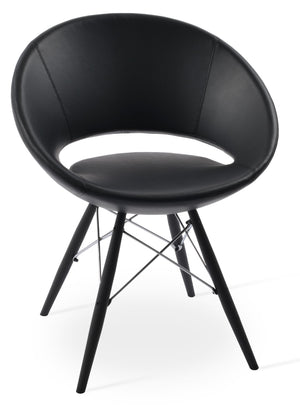 Soho Concept Crescent Mw Dining Chair - Stylish Upholstered Wool & Boucle, 10-year Guarantee, Memory Swivel Option Black  Soho-concept-dining-chair-01906