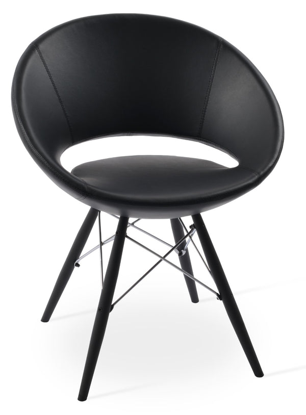 Soho Concept Crescent Mw Dining Chair - Stylish Upholstered Wool & Boucle, 10-year Guarantee, Memory Swivel Option Black  Soho-concept-dining-chair-01906