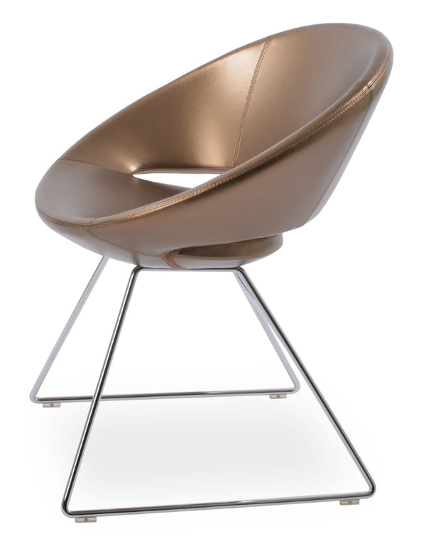 Soho Concept Crescent Tower Chair - Stylish Swivel Dining Chair In Camira Fabric With Gold Finish, 10-year Guarantee Chrome,Gold  Soho-concept-dining-chair-01907