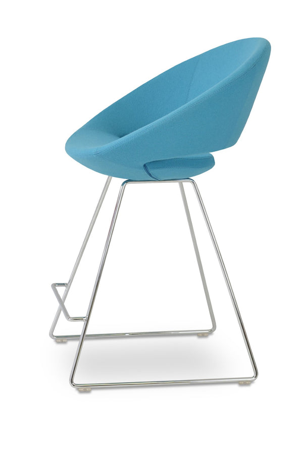 Soho Concept Crescent Wire Barstools & Counterstools: Luxurious Camira Wool, Durable Chrome Base, 10-year Warranty Chrome,Turquoise  Soho-concept-dining-chair-11240