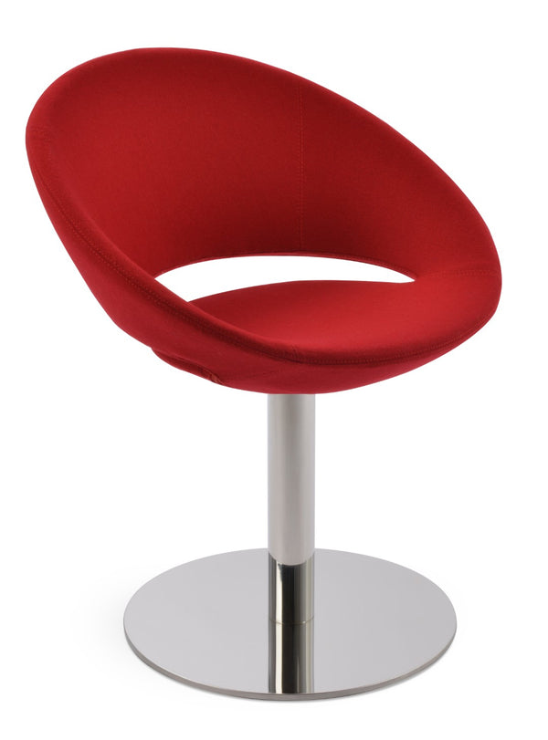 Soho Concept Crescent Round Swivel Chair – Modern Design, Camira Era Fabric, 10-year Guarantee, 350 Lbs Capacity Red  Soho-concept-dining-chair-01909