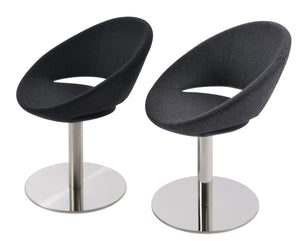 Soho Concept Crescent Round Swivel Chair – Modern Design, Camira Era Fabric, 10-year Guarantee, 350 Lbs Capacity Dark Grey  Soho-concept-dining-chair-01914