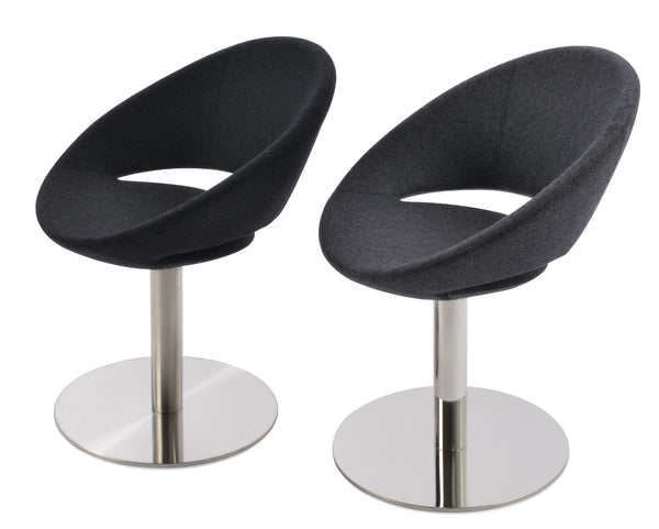 Soho Concept Crescent Round Swivel Chair – Modern Design, Camira Era Fabric, 10-year Guarantee, 350 Lbs Capacity Dark Grey  Soho-concept-dining-chair-01914