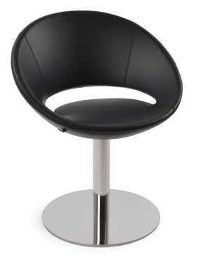 Soho Concept Crescent Round Swivel Chair – Modern Design, Camira Era Fabric, 10-year Guarantee, 350 Lbs Capacity Black  Soho-concept-dining-chair-01908