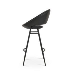Soho Concept Crescent Galata Barstools & Counterstools - Luxurious Fabric, Chrome Finish, 300 Lbs Capacity, Durable Black Steel Tubular Legs Soho-concept-dining-chair-07726