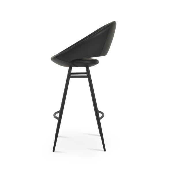 Soho Concept Crescent Galata Barstools & Counterstools - Luxurious Fabric, Chrome Finish, 300 Lbs Capacity, Durable Black Steel Tubular Legs Soho-concept-dining-chair-07726