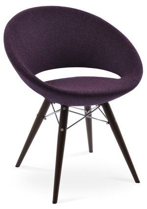 Soho Concept Crescent Mw Dining Chair - Stylish Upholstered Wool & Boucle, 10-year Guarantee, Memory Swivel Option Walnut  Soho-concept-dining-chair-01931