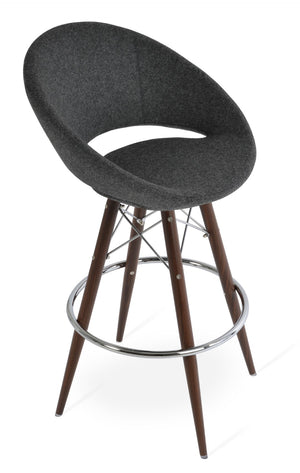 Soho Concept Crescent Mw Barstools & Counterstools - Stylish Comfort With Premium Fabrics, 10-year Warranty! Walnut,Dark Grey  Soho-concept-dining-chair-11247