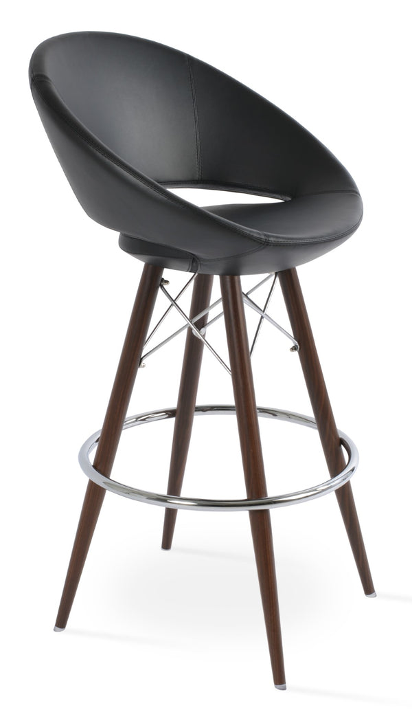Soho Concept Crescent Stylish Barstools & Counterstools - Durable Camira Boucle Or Leather, 10-year Guarantee! Walnut,Black  Soho-concept-dining-chair-11245