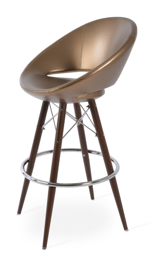 Soho Concept Crescent Stylish Barstools & Counterstools - Durable Camira Boucle Or Leather, 10-year Guarantee! Walnut,Gold  Soho-concept-dining-chair-11246