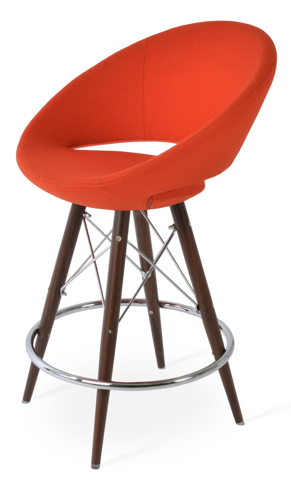 Soho Concept Crescent Mw Stool Collection: Stylish Barstools & Counterstools With Ergonomic Design & 10-year Warranty Walnut,Orange  Soho-concept-dining-chair-11251