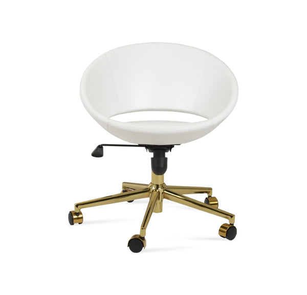 Soho Concept Crescent Office Dark Grey Velvet Chair - Durable Camira Era Fabric, 10-year Guarantee & Style! Gold,White  Soho-concept-dining-chair-11731