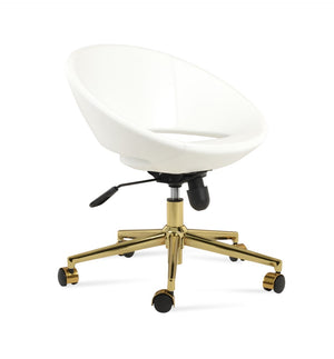 Soho Concept Crescent Office Dark Grey Velvet Chair - Durable Camira Era Fabric, 10-year Guarantee & Style! Gold,White  Soho-concept-dining-chair-12681