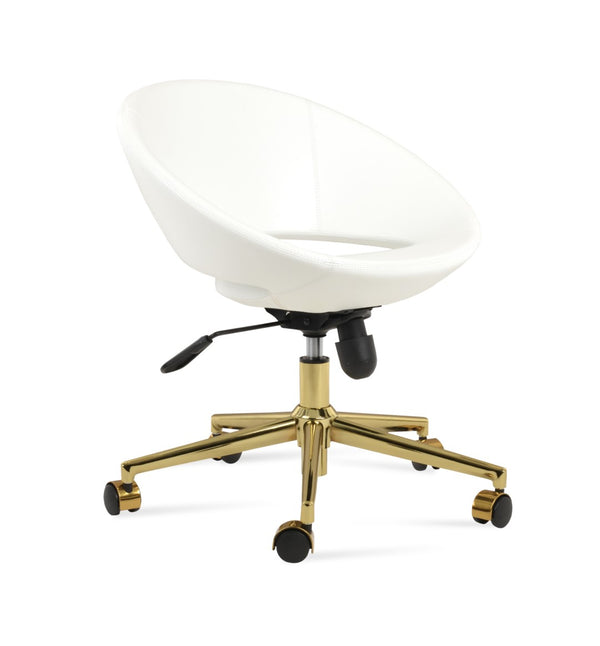 Soho Concept Crescent Office Dark Grey Velvet Chair - Durable Camira Era Fabric, 10-year Guarantee & Style! Gold,White  Soho-concept-dining-chair-12681